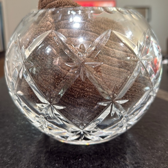 Stunning Vintage Full Lead Crystal Rose Vase ~ Crystal Bowl - Picture 11 of 13